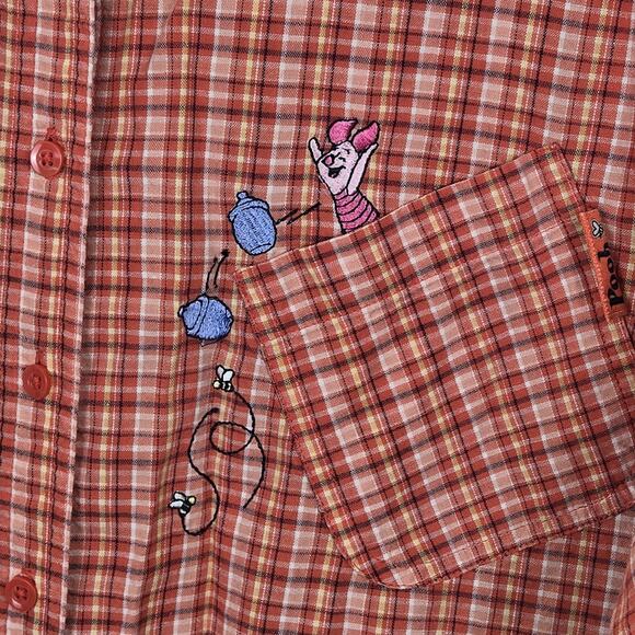 Vtg Winnie the Pooh Womens 18W/20W Plus Plaid Disney Embroidered Shirt Retro - Picture 3 of 7